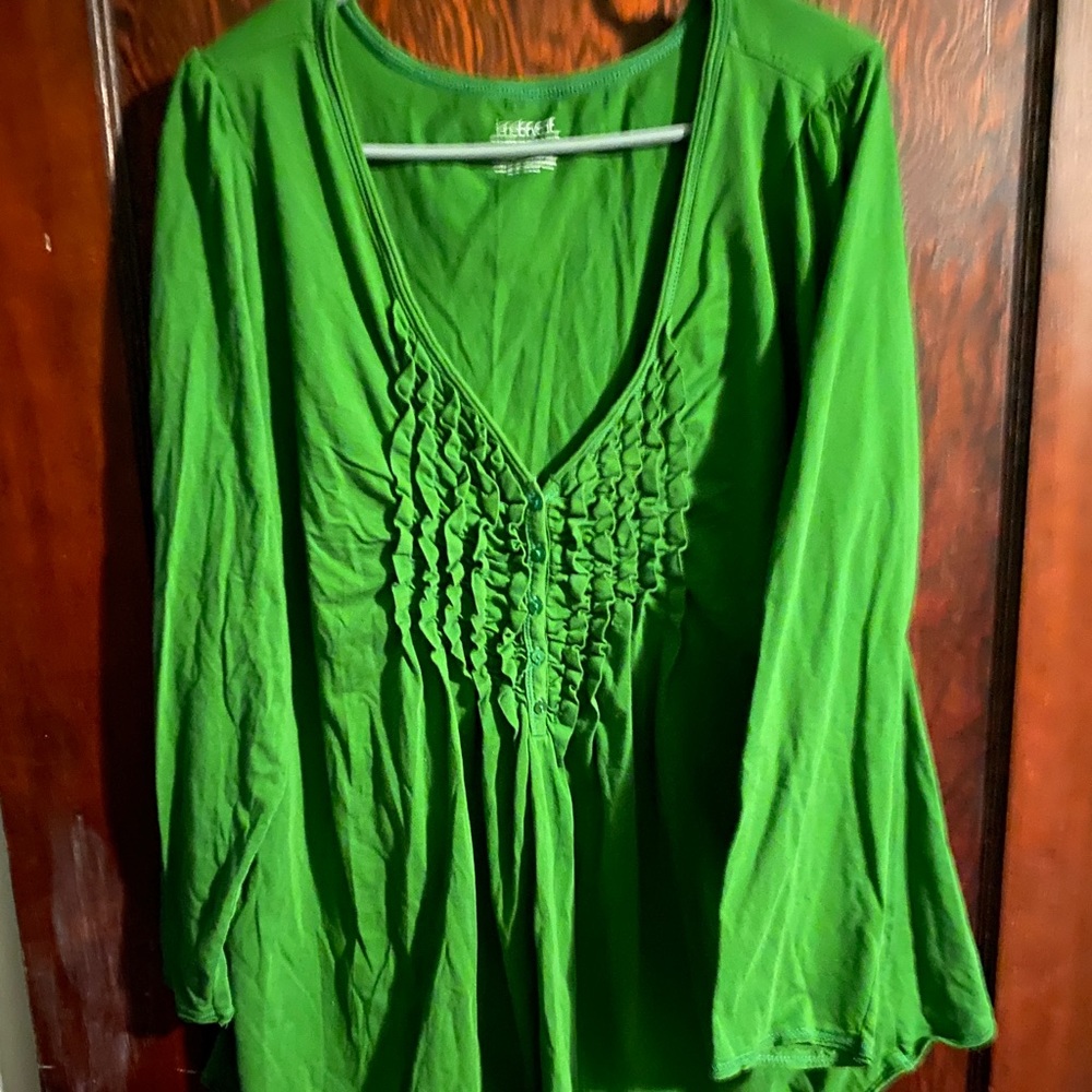 Green long sleeve Lane Bryant top